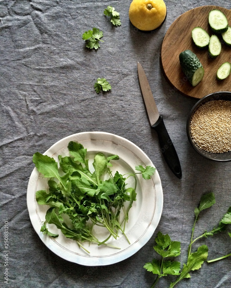 herbs arugula cucumber quinoa salad herbs arugula cucumber quinoa salad