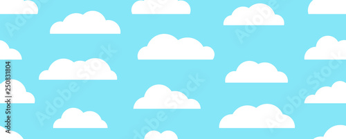 Seamless pattern with cloud. isolated on blue background
