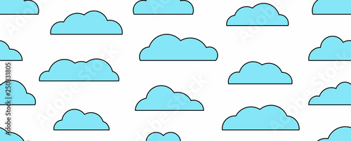 Seamless pattern with cloud. isolated on white background