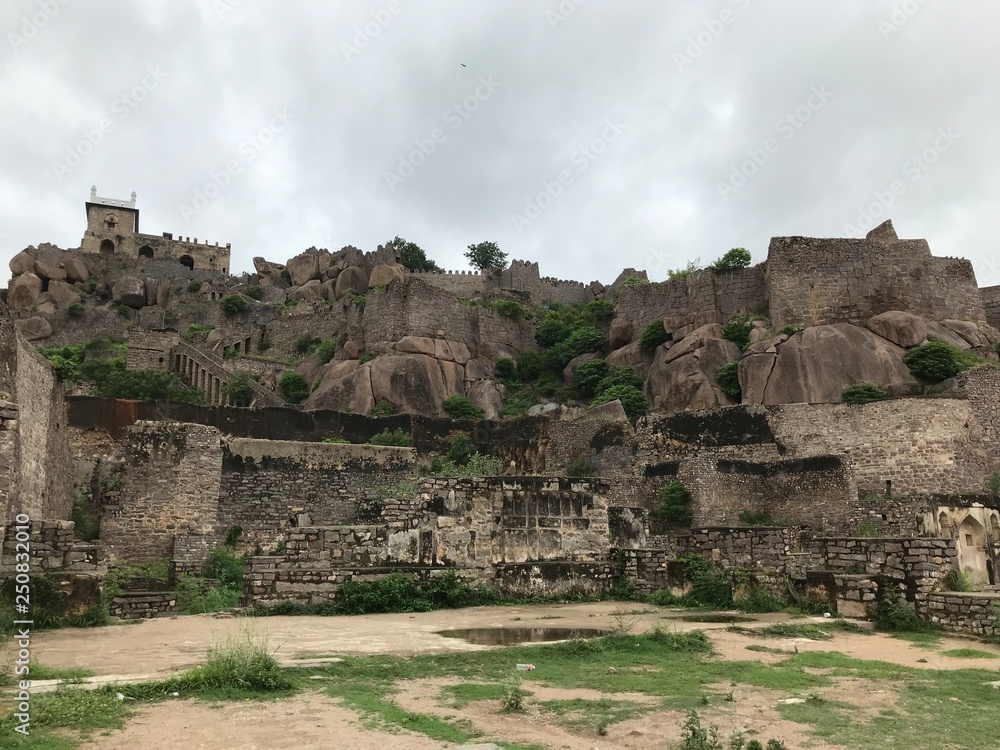 Ruins of Golconda Fort in Hyderabad, India