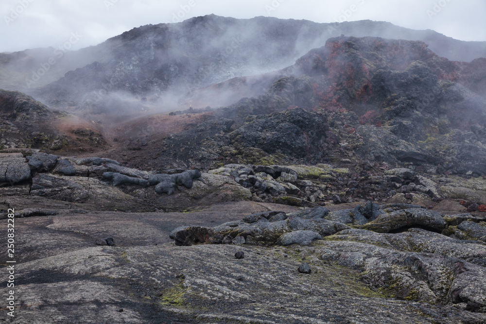 Steaming lava field Krafla volcanic area Myvatn region Northeastern Iceland Scandinavia Steaming lava field Krafla volcanic area Myvatn region Northeastern Iceland Scandinavia