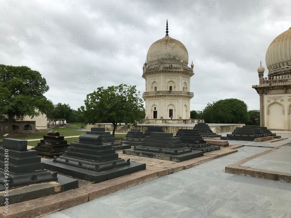 Domes of Tomb at Qutb Shahi Tombs in Hyderabad, India