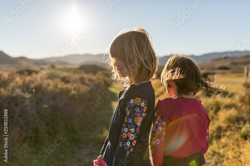 Children exploring nature, Cabo de Gata - Nijar Natural Park, Spain