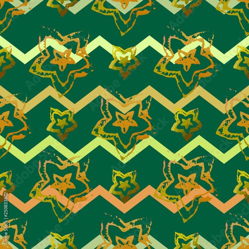 Seamless pattern with textured flowers
