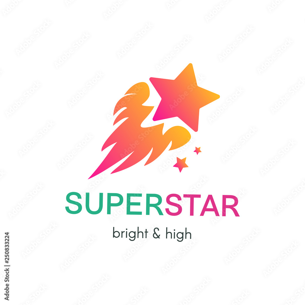 Obraz premium Flying star simple vector logo concept