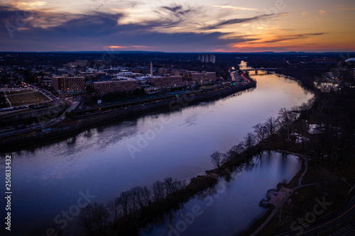 Aerial of New Brunswick Sunset