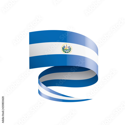 Salvador flag, vector illustration on a white background