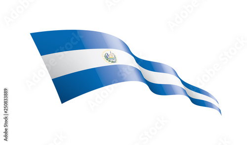 Salvador flag, vector illustration on a white background