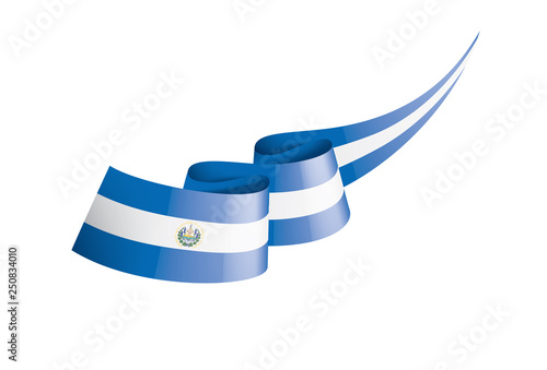 Salvador flag, vector illustration on a white background