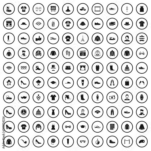 100 fashion icons set in simple style for any design vector illustration
