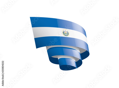 Salvador flag, vector illustration on a white background