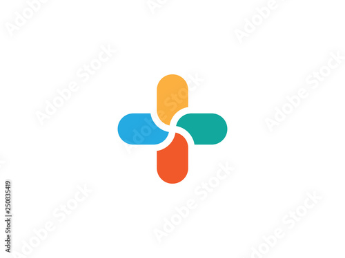 Colorful plus symbol vector illustration