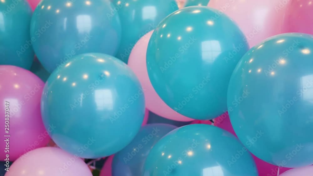 colorful blue and pink balloons woven together colorful blue and pink balloons woven together