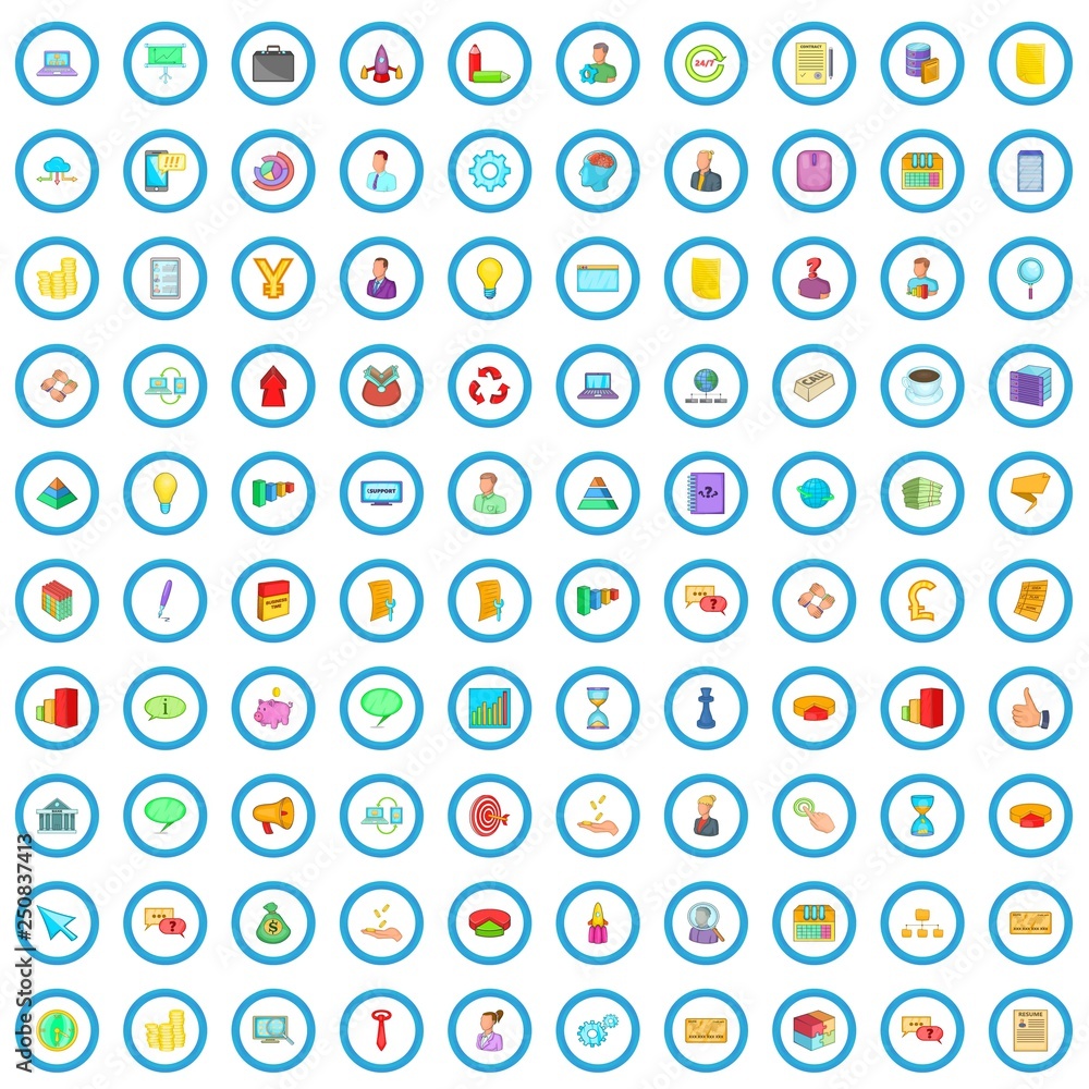 100 business planning icons set in cartoon style for any design vector illustration 100 business planning icons set in cartoon style for any design vector illustration