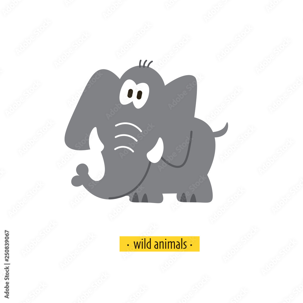 Cute vector elephant. Perfect for wallpaper, cards, stickers, poster, print,  packaging, invitations, Baby shower, patterns, travel, logos etc Stock  Vector | Adobe Stock