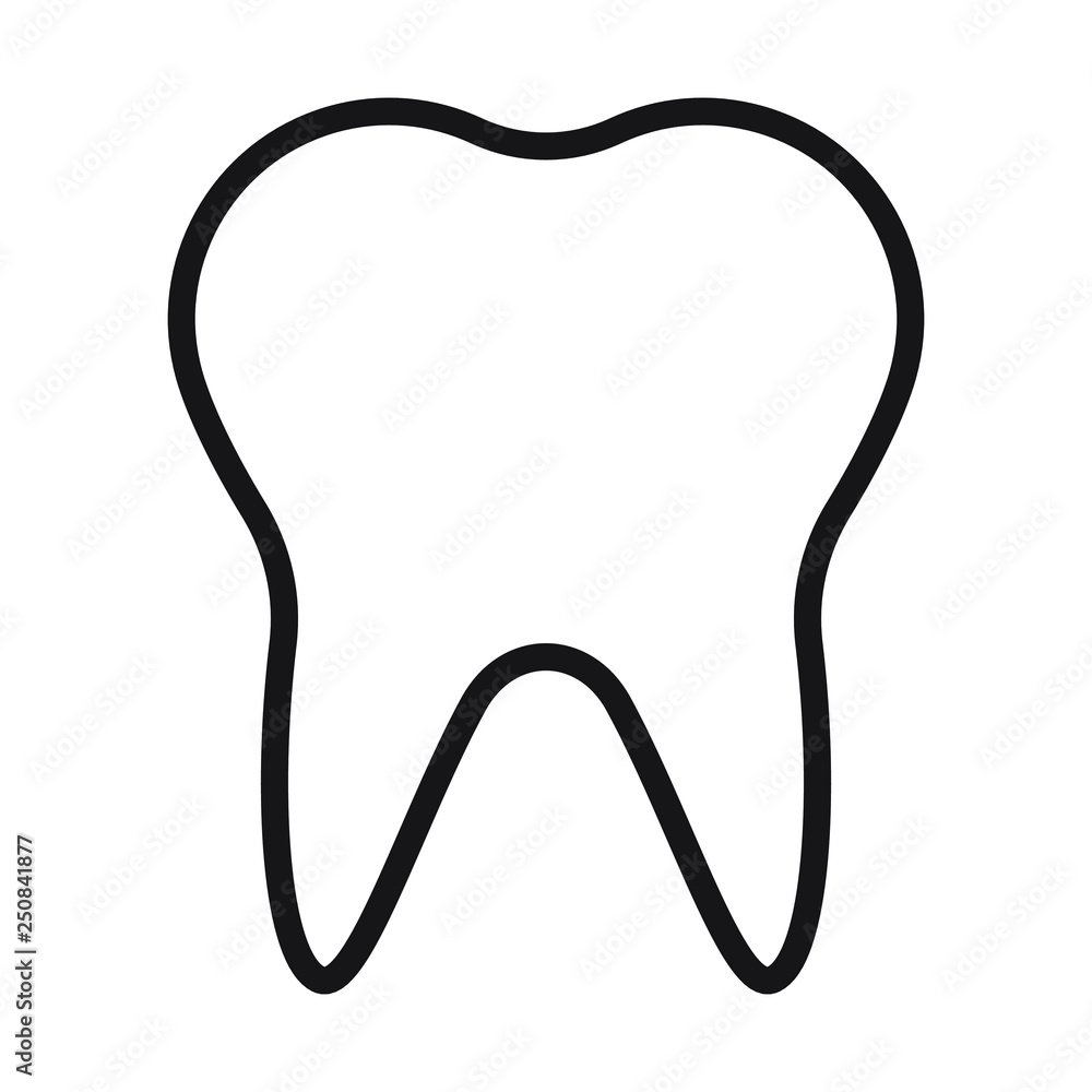 Tooth line icon vector Tooth line icon vector