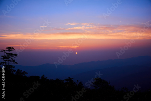 sunrise above the mountain