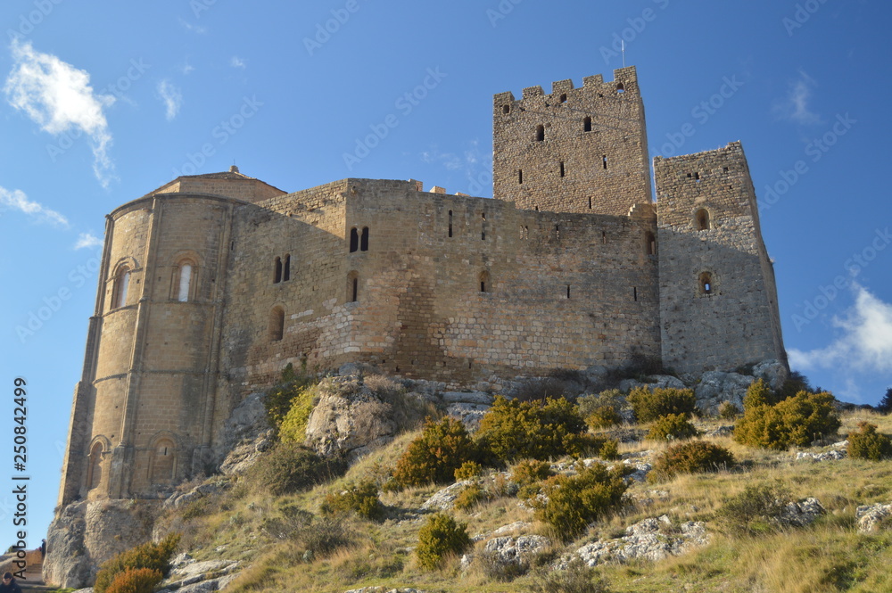 Roman Castle Of Loarre Dating From The 11th Century It Was Built By King Sancho III In Loarre Village. Landscapes, Nature, History. December 28, 2014. Riglos, Huesca, Spain.