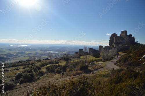 Roman Castle Of Loarre At Sunset Dating From The 11th Century It Was Built By King Sancho III In Loarre Village. Landscapes, Nature, History. December 28, 2014. Riglos, Huesca, Spain.