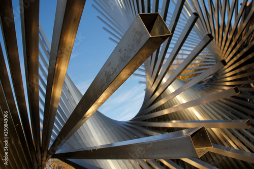 Metallic sculpture in a park of Burgos, Spain photo