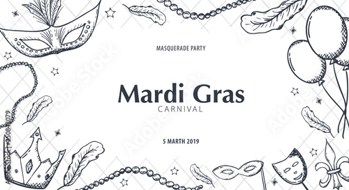Fényképezés Mardi gras carnival party