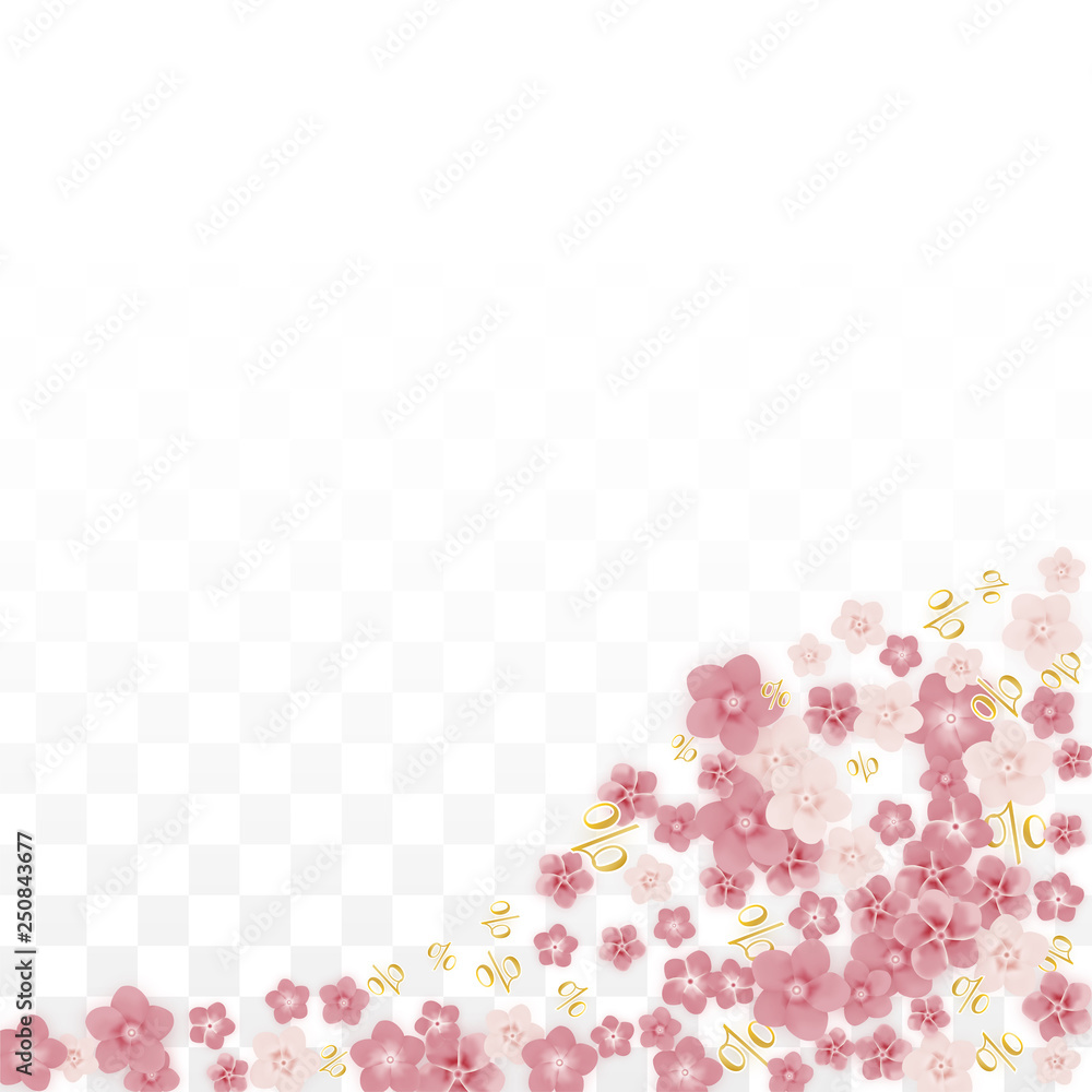 Vector Spring or Summer Sale Background with Flowers and Percent for Banner Design. Good for Special Hot Holiday Discount Offer, Black Friday, Fashion Promotion Action. Romantic Sakura Illustration. Vector Spring or Summer Sale Background with Flowers and Percent for Banner Design. Good for Special Hot Holiday Discount Offer, Black Friday, Fashion Promotion Action. Romantic Sakura Illustration.