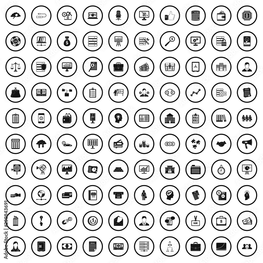 100 financial resources icons set in simple style for any design vector illustration 100 financial resources icons set in simple style for any design vector illustration