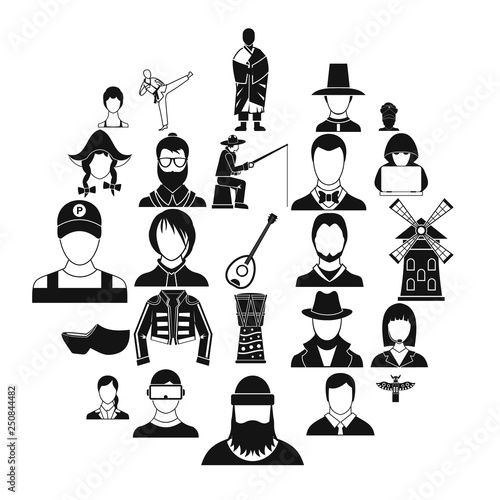 Burgher icons set. Simple set of 25 burgher vector icons for web isolated on white background