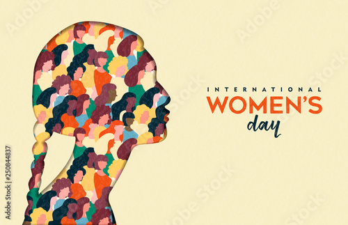 Womens Day 8th march  indian woman head card