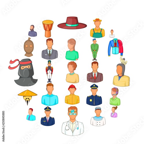 Fellow icons set. Cartoon set of 25 fellow vector icons for web isolated on white background