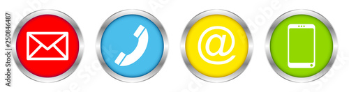 Buttons Kontakt Bunt/Silber