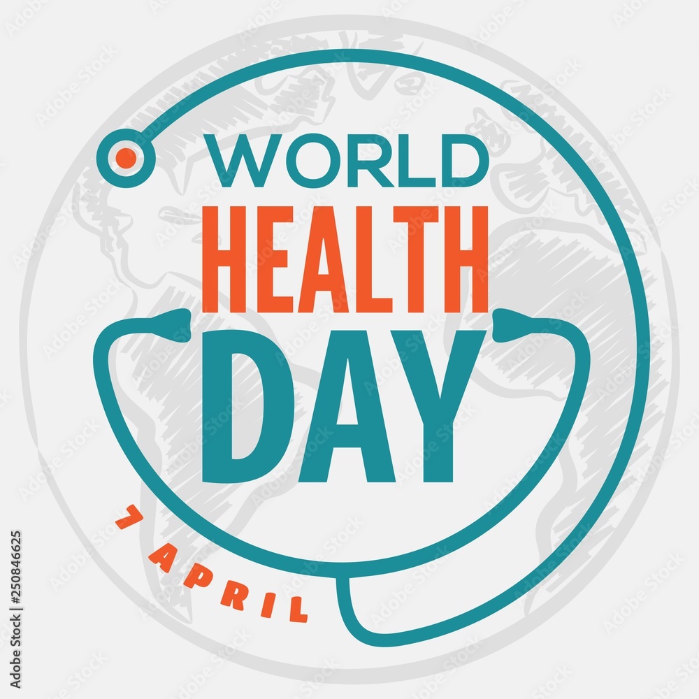 Obraz premium World Health Day concept poster. Vector illustration