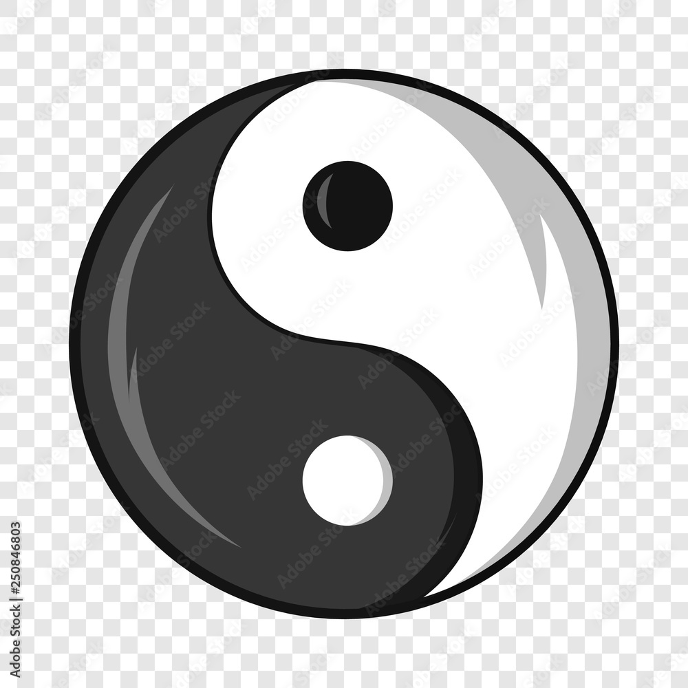 Yin and yang symbol icon in cartoon style isolated on background for any web design Yin and yang symbol icon in cartoon style isolated on background for any web design