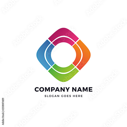 Free Download  Color network vector logo design template. abstract logotype concept element sign shape. - GFXLoad