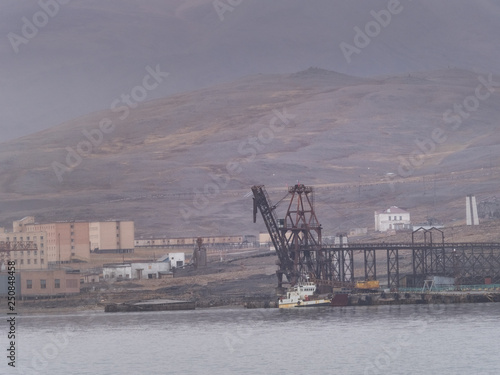 Pyramiden. Abandoned Soviet/Russian settlement in Svalbard, Norway. photo