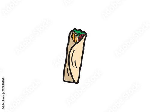 Lavash burrito vector illustration