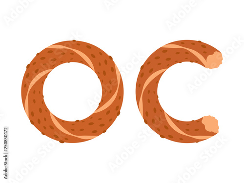 Ring Pretzel Vector Illustration