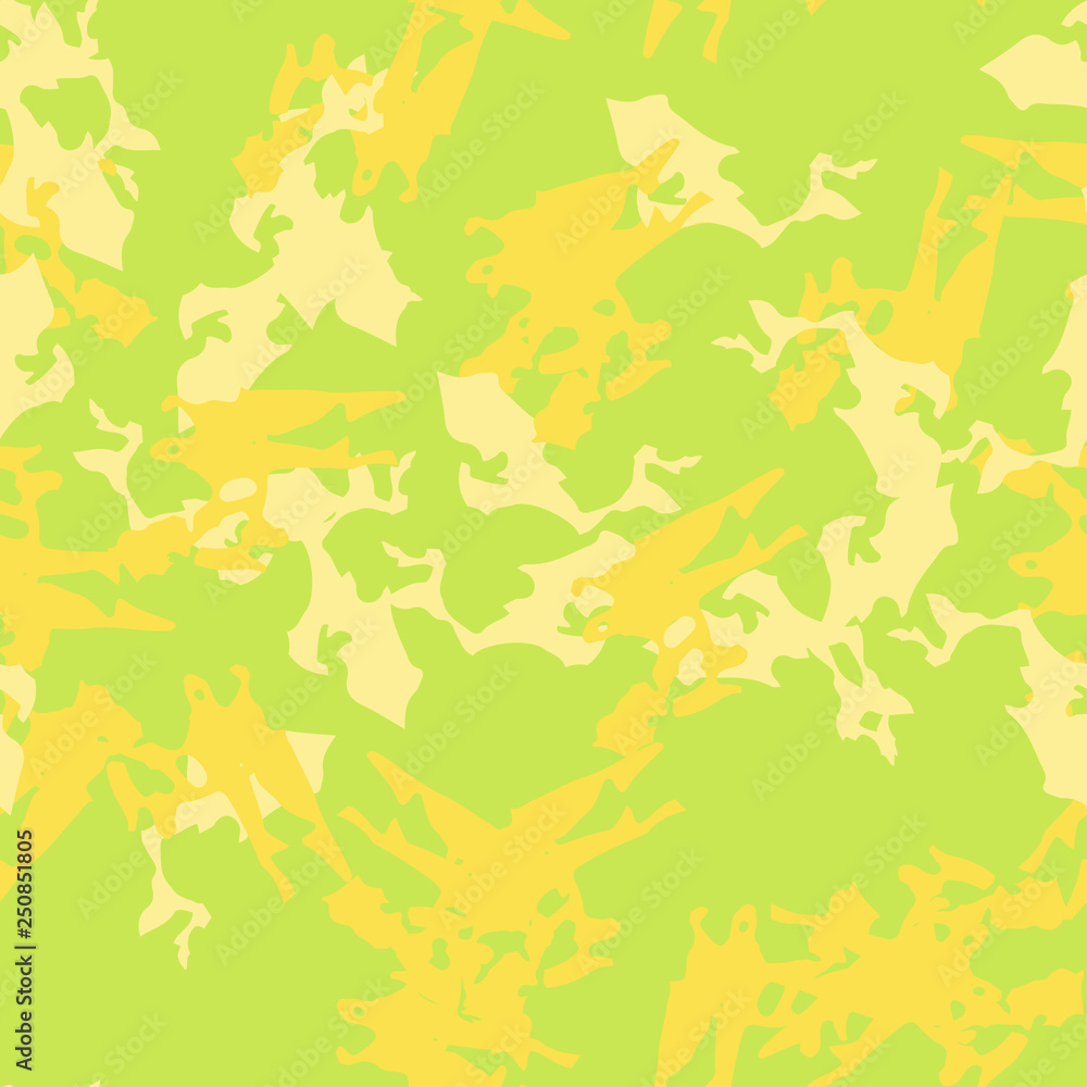 Summer UFO camouflage of various shades of green and yellow colors