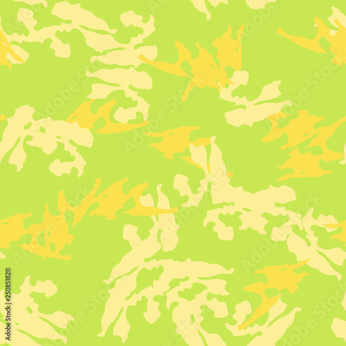 Summer UFO camouflage of various shades of green and yellow colors