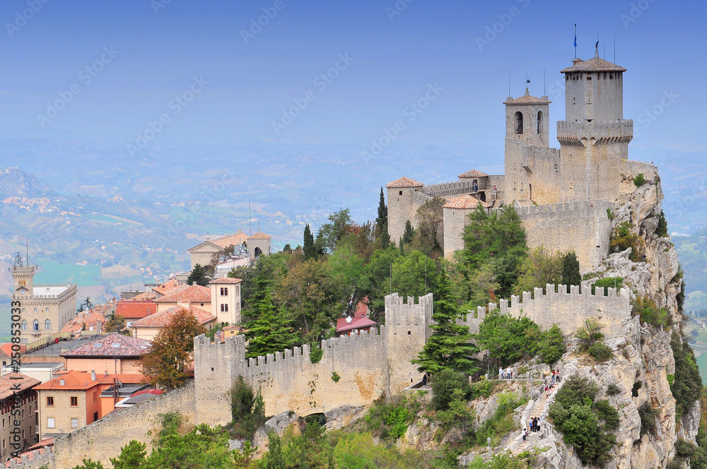 The Guaita fortress (Prima Torre) is the oldest and the most famous tower on Monte Titano, San Marino.
