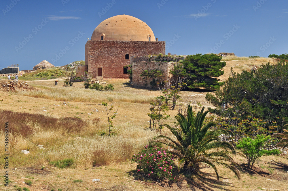 The mosque of Sultan Ibrahim inside the Venetian fortress of Rethymnon, Crete Greece.