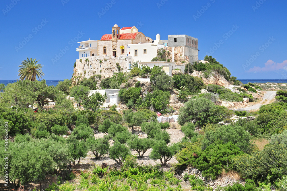 Monastery of Chrysoskalitissa, near Vathi, West Coast, Crete, Greece.