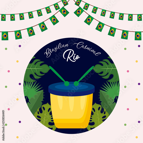 carnival rio janeiro card with drum