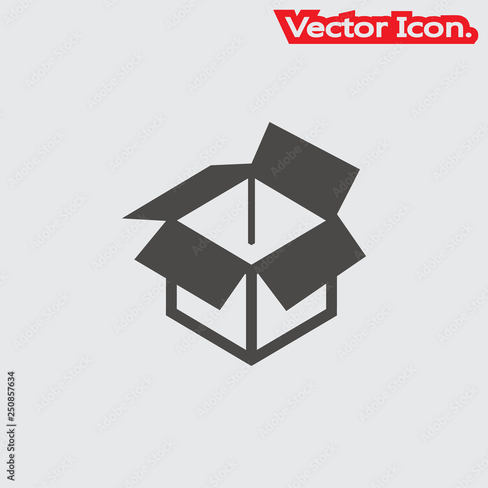 open box icon isolated sign symbol and flat style for app, web and digital design. Vector illustration. open box icon isolated sign symbol and flat style for app, web and digital design. Vector illustration.
