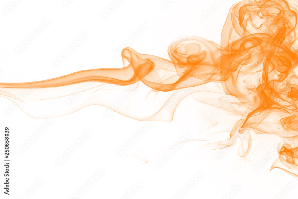 yellow smoke abstract on white background, ink water yellow smoke abstract on white background, ink water