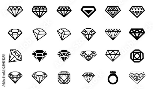 Vector illustration concept of diamond logo. Icon on white background