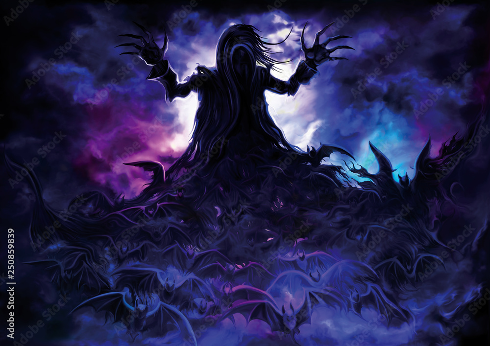 Lord of the bats/Illustration polymorph vampire turning into bats