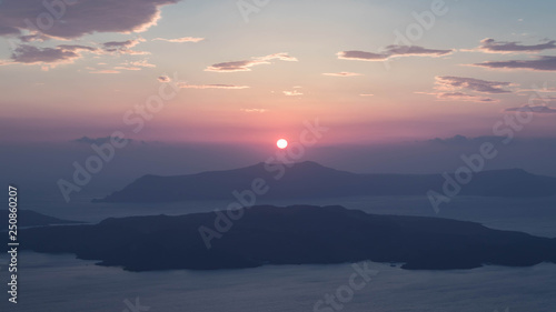 Sunset on the Nea Kameni vulcano © Aleksandra