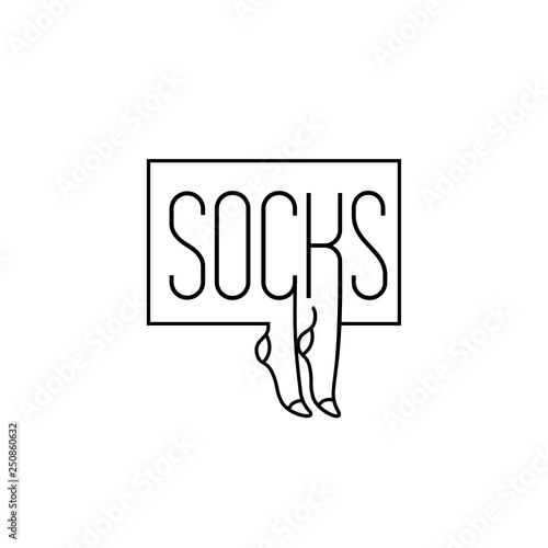 Vector illustration concept of Socks outline logo. Icon on white background