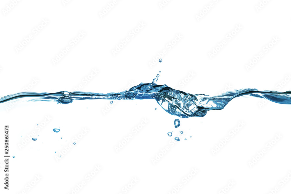water splash and bubbles isolated on white background water splash and bubbles isolated on white background